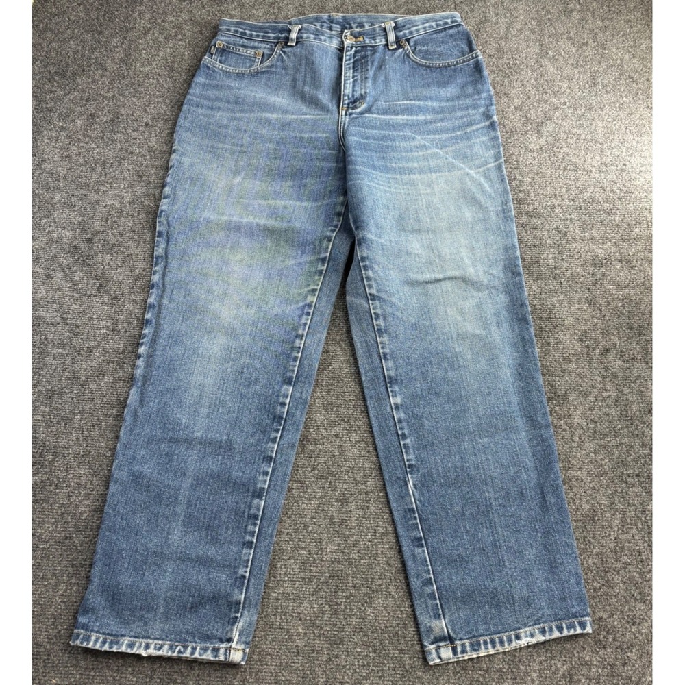 Lauren Ralph Lauren Jeans Women 14P Blue Straight High Rise Cotton Vintage Mom